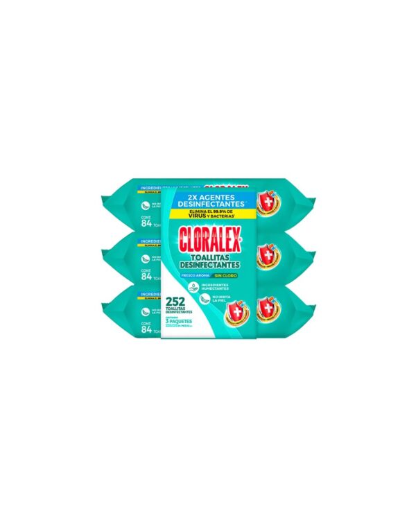 Cloralex Toallitas Desinfectantes sin Cloro 252 pzas